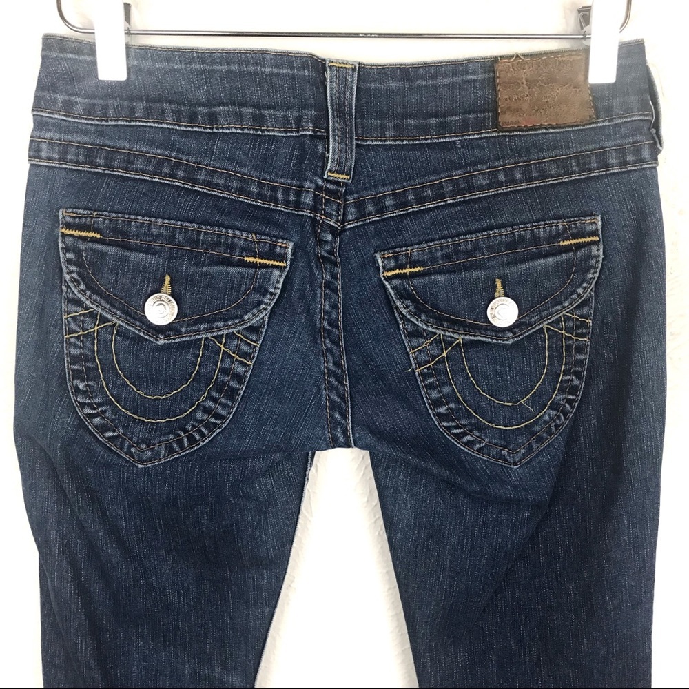 True Religion Joey Bootcut Jeans Dark Wash Size 26 Y2K - Picture 2 of 8